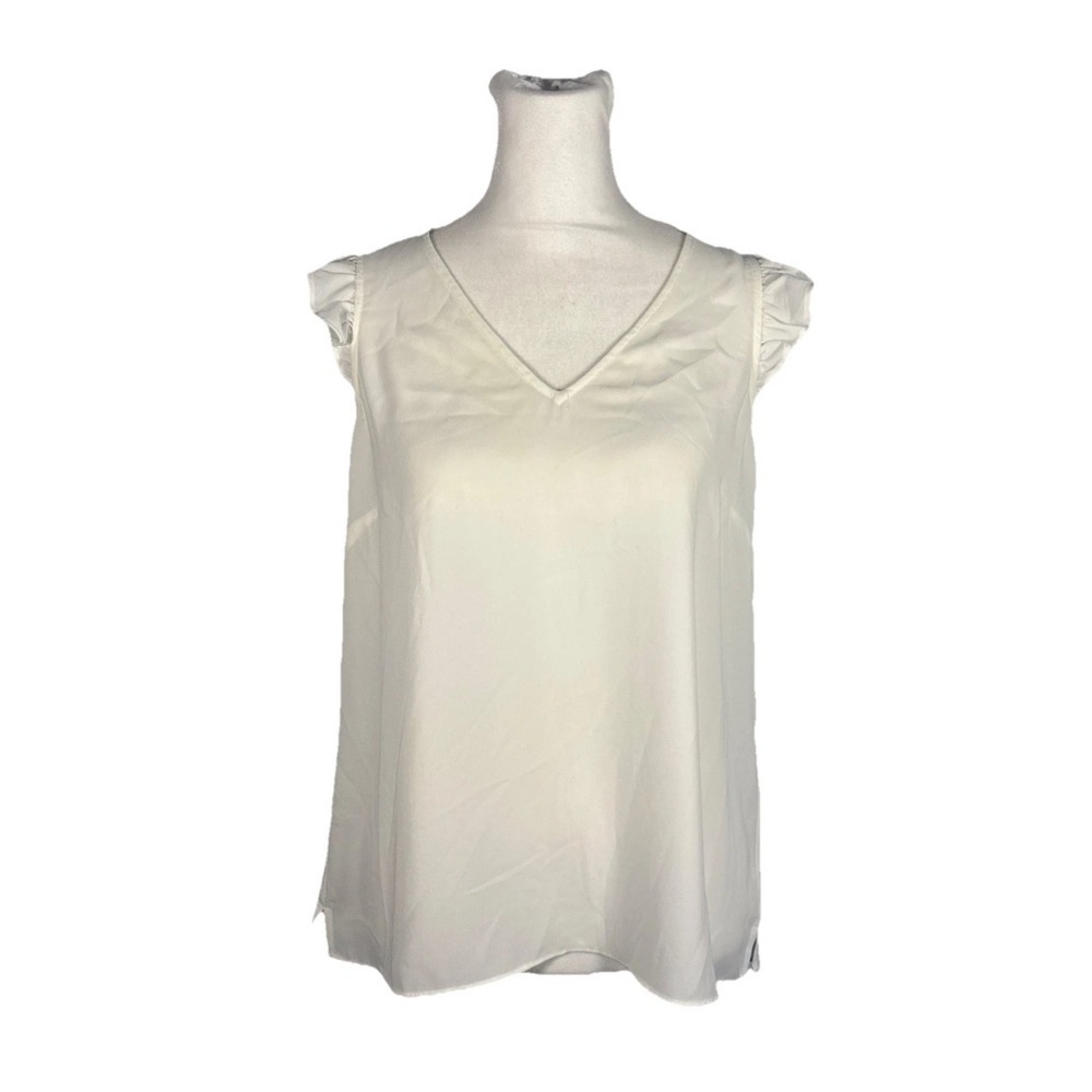 J. CREW SLEEVELESS RUFFLE TOP IN IVORY SZ 6 #H2848